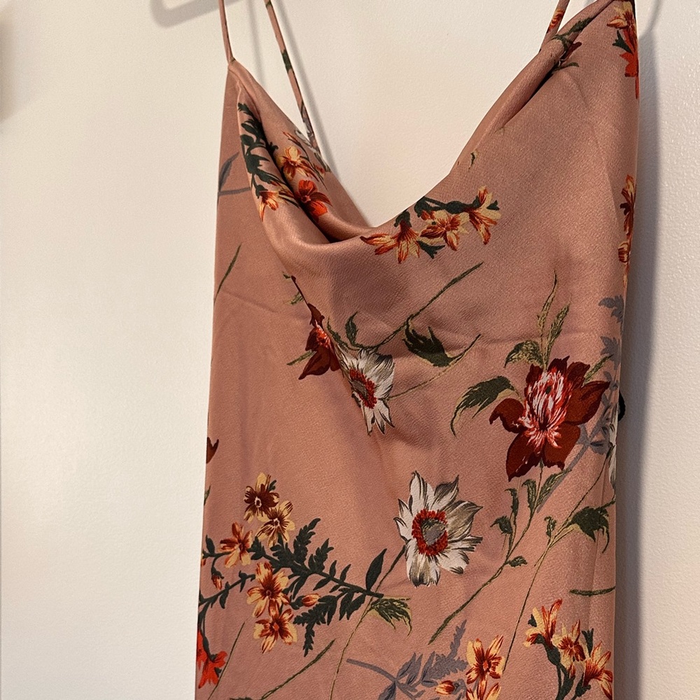 NWOT ASTR the Label Cowl Neck Midi Dress - Dark Blush Floral - Large - Picture 3 of 11